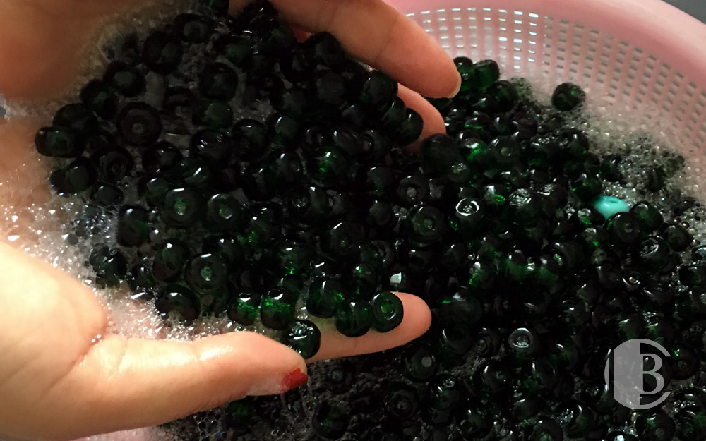 Cleaning Of Glass Beads After Production