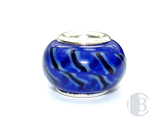925 sterling silver core murano glass bead