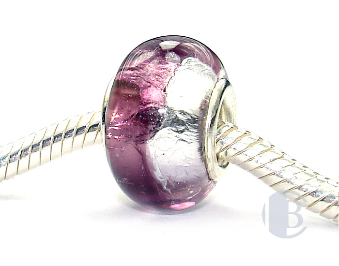 925 sterling silver core murano glass bead