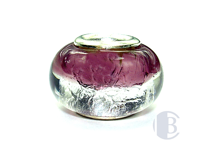 925 sterling silver core murano glass bead