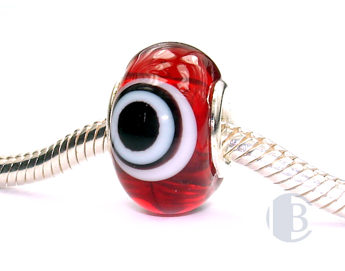 925 sterling silver core murano glass bead