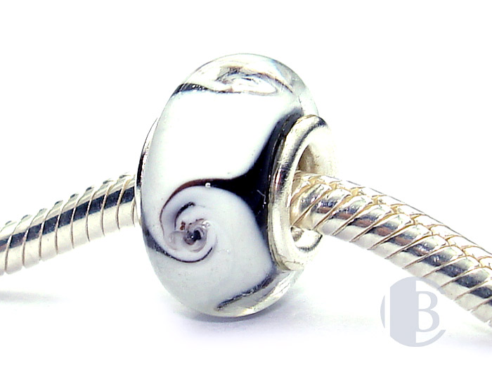 925 sterling silver core murano glass bead