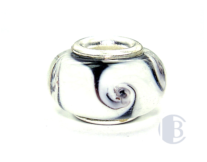 925 sterling silver core murano glass bead