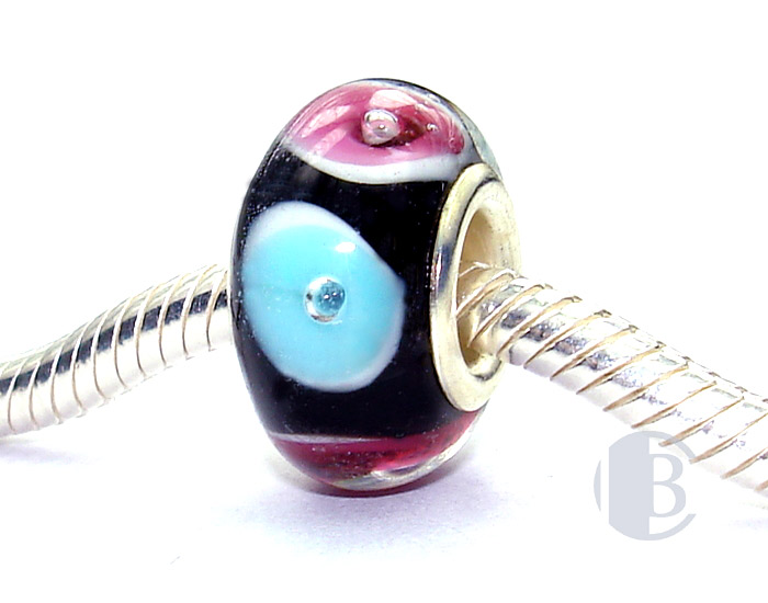925 sterling silver core murano glass bead
