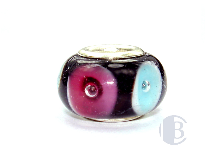 925 sterling silver core murano glass bead