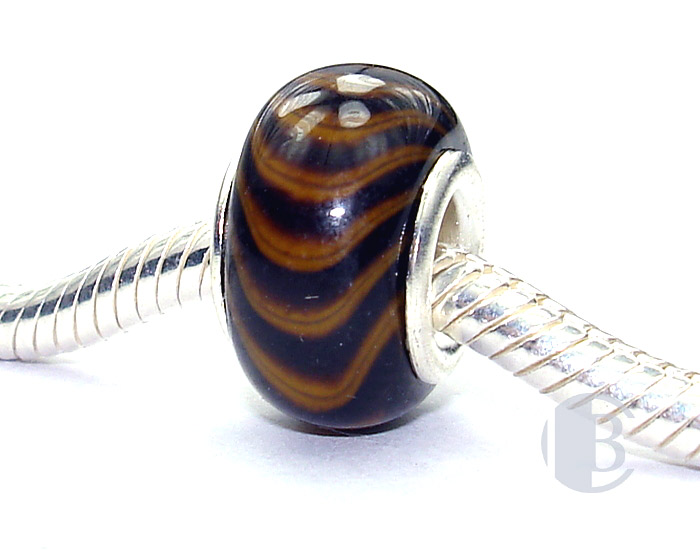 925 sterling silver core murano glass bead
