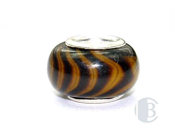 925 sterling silver core murano glass bead