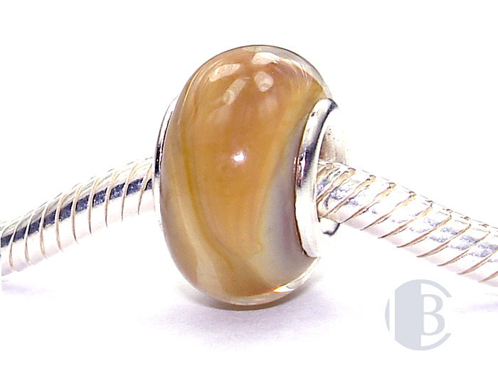 925 sterling silver core murano glass bead