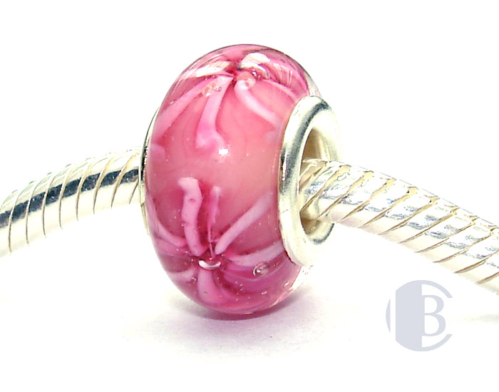 925 sterling silver core murano glass bead