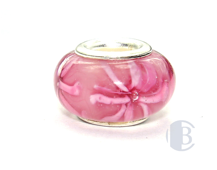 925 sterling silver core murano glass bead