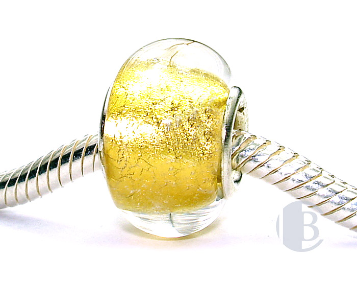 925 sterling silver core murano glass bead