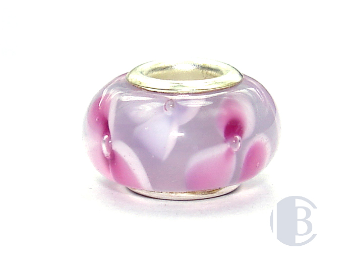 925 sterling silver core murano glass bead
