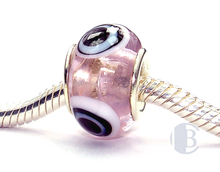 925 sterling silver core murano glass bead