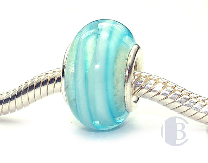 925 sterling silver core murano glass bead