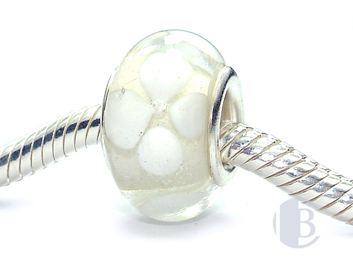 925 sterling silver core murano glass bead