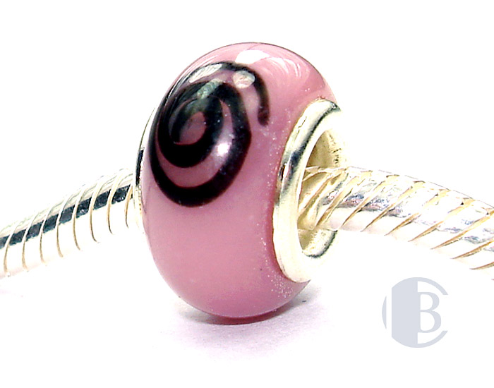 925 sterling silver core murano glass bead