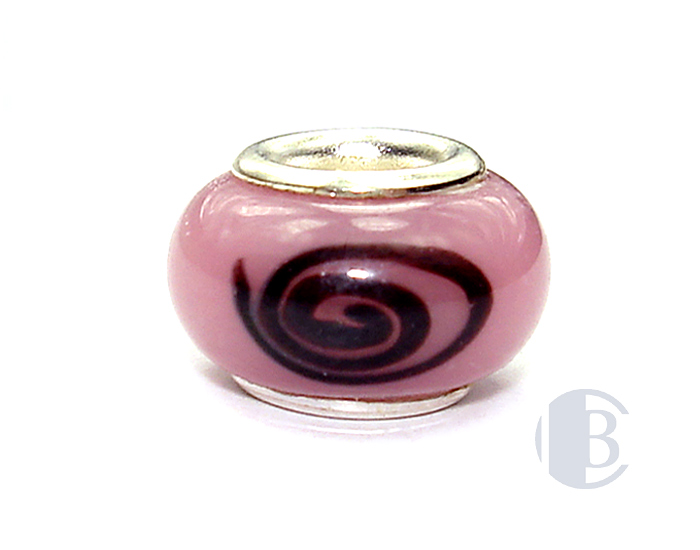 925 sterling silver core murano glass bead
