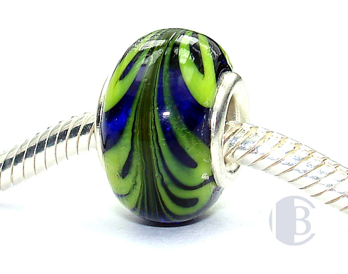 925 sterling silver core murano glass bead