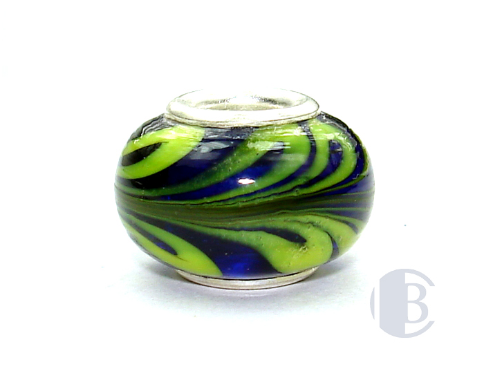 925 sterling silver core murano glass bead