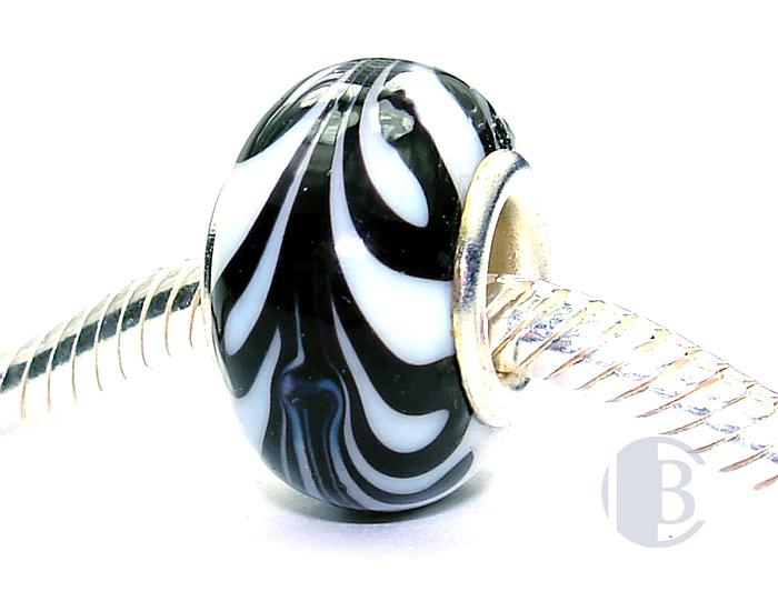 925 sterling silver core murano glass bead