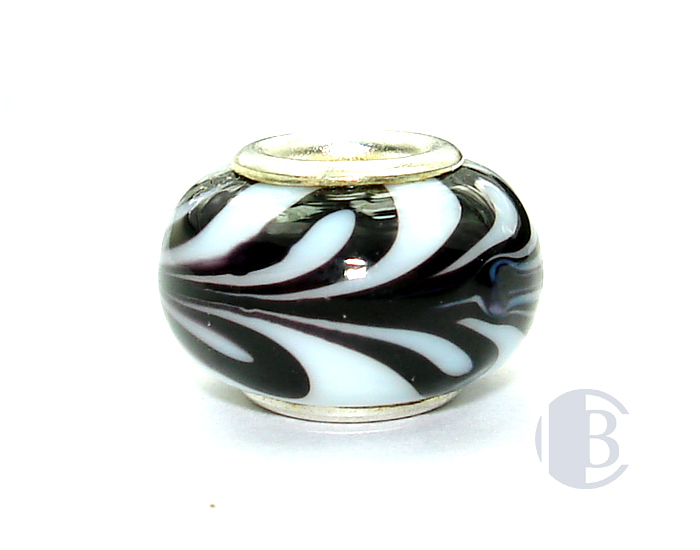 925 sterling silver core murano glass bead