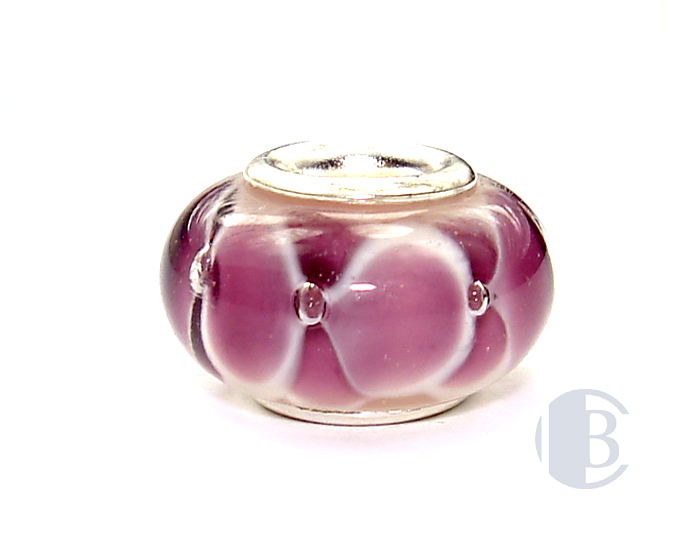 925 sterling silver core murano glass bead