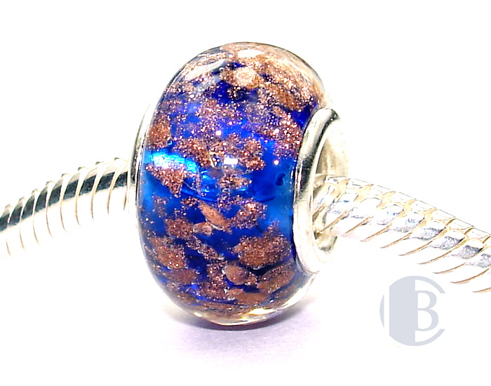 925 sterling silver core murano glass bead