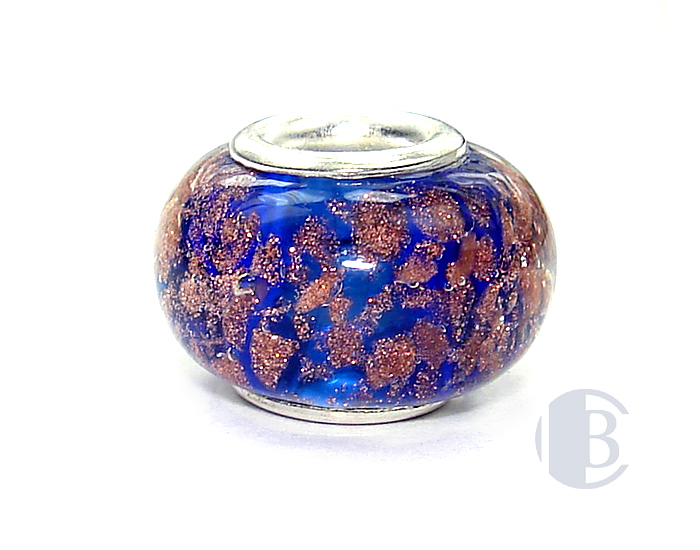 925 sterling silver core murano glass bead