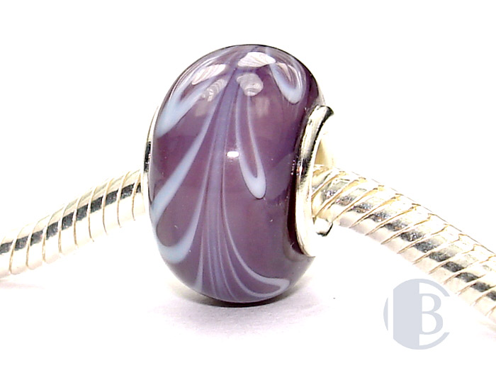 925 sterling silver core murano glass bead