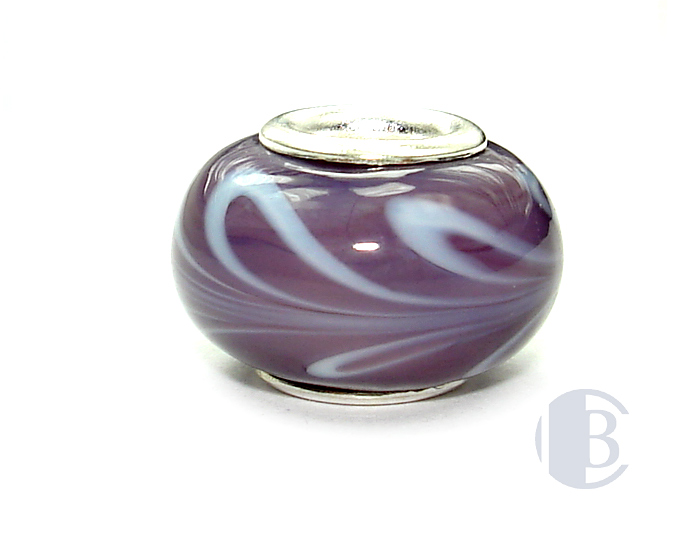 925 sterling silver core murano glass bead
