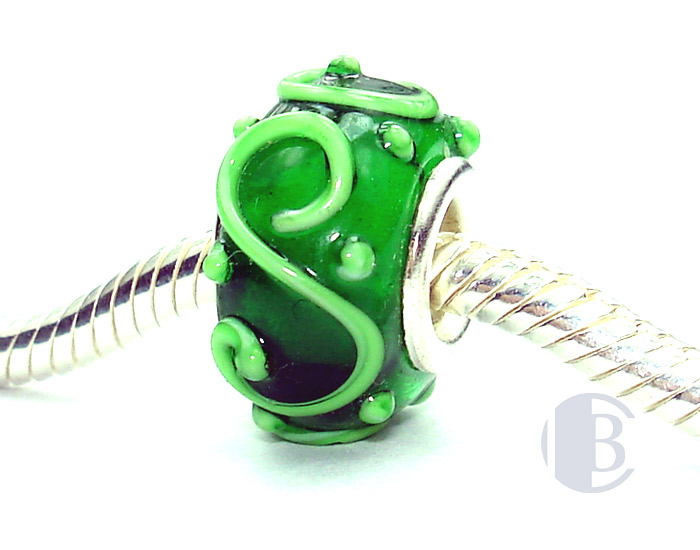 925 sterling silver core murano glass bead