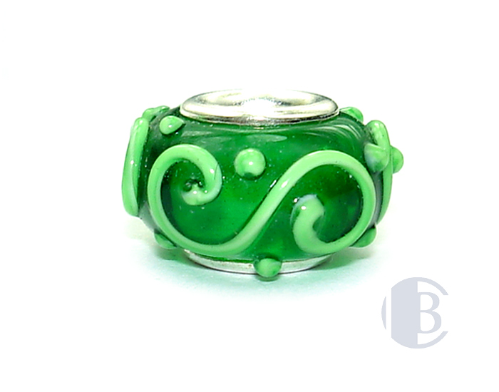 925 sterling silver core murano glass bead