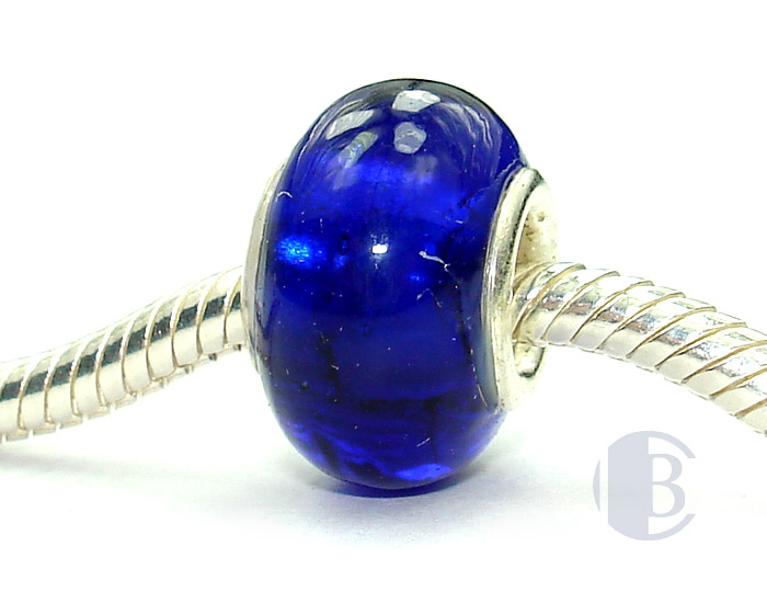 925 sterling silver core murano glass bead