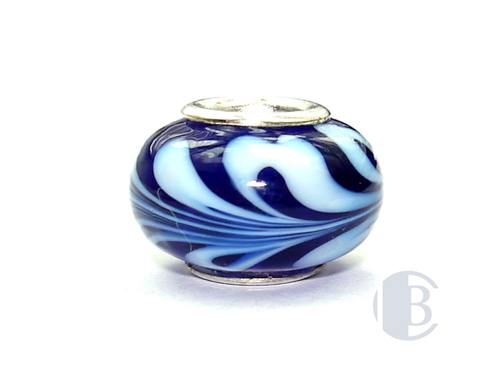 925 sterling silver core murano glass bead