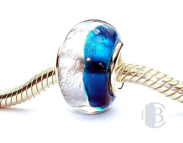 925 sterling silver core murano glass bead