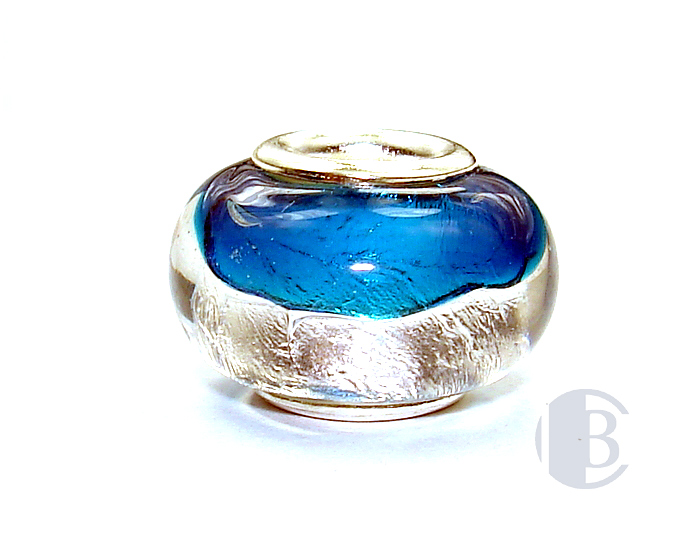 925 sterling silver core murano glass bead