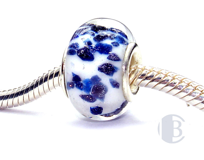 925 sterling silver core murano glass bead