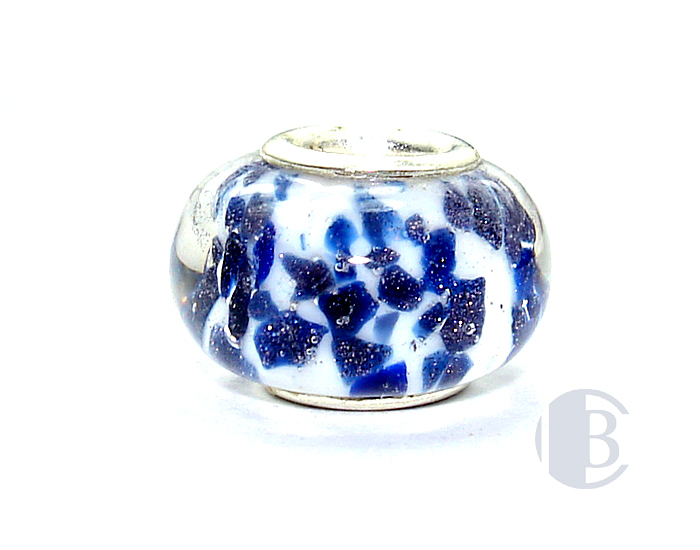 925 sterling silver core murano glass bead