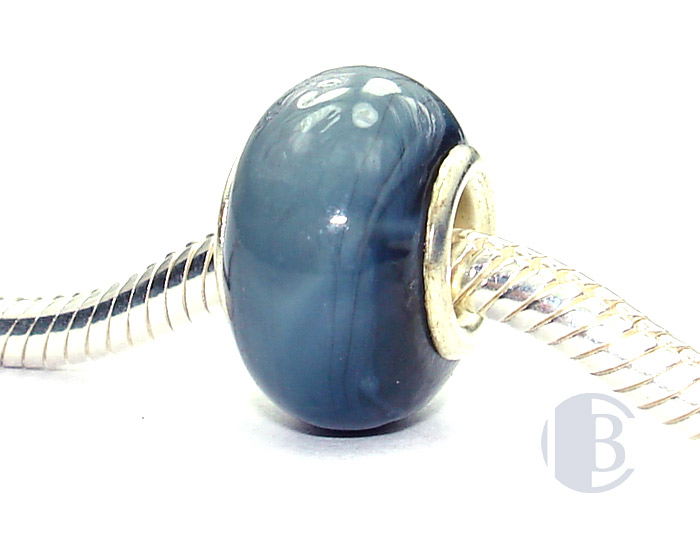 925 sterling silver core murano glass bead