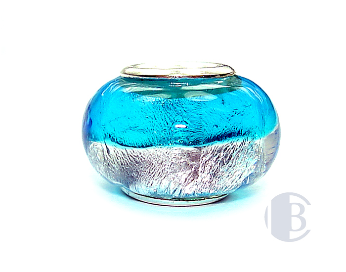 925 sterling silver core murano glass bead