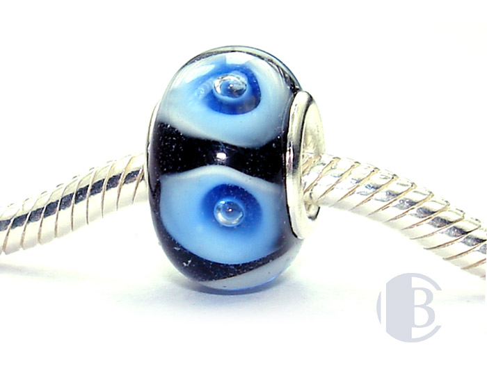 925 sterling silver core murano glass bead