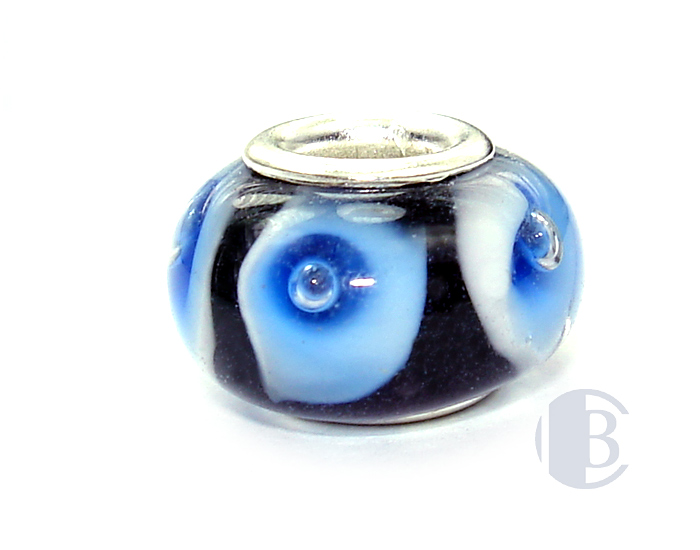 925 sterling silver core murano glass bead