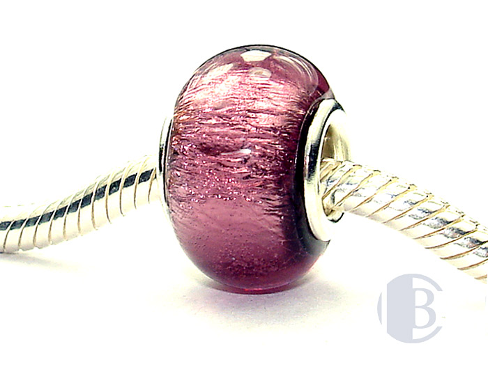 925 sterling silver core murano glass bead