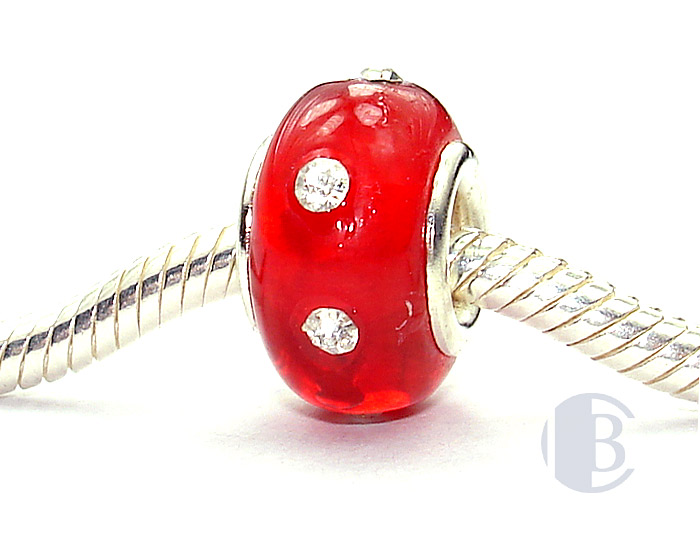 925 sterling silver core murano glass bead