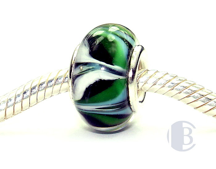 925 sterling silver core murano glass bead