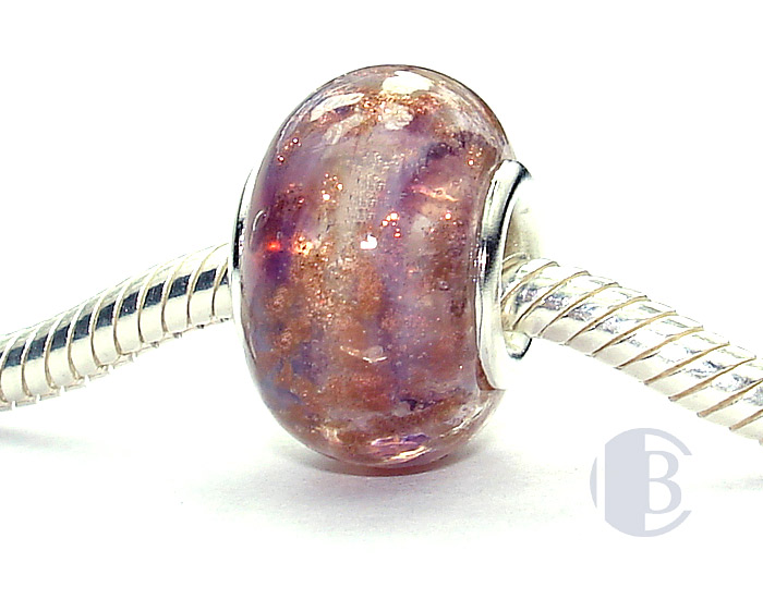 925 sterling silver core murano glass bead