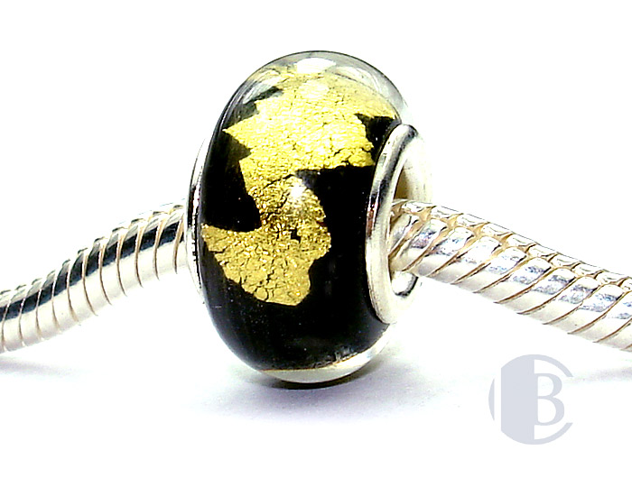 925 sterling silver core murano glass bead
