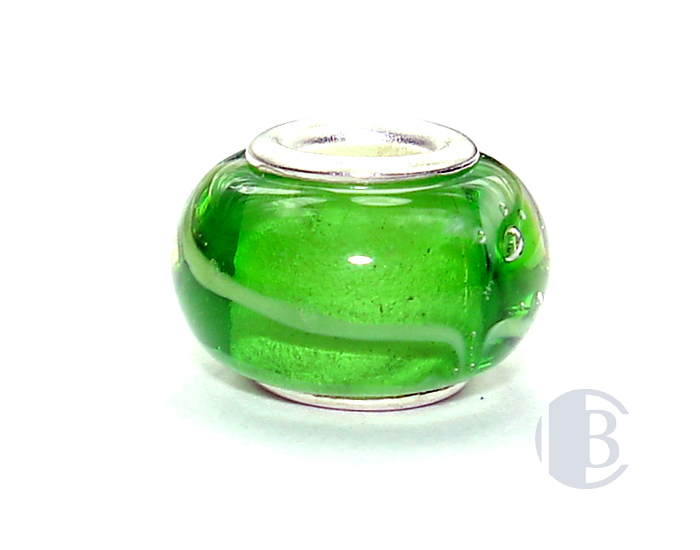 925 sterling silver core murano glass bead