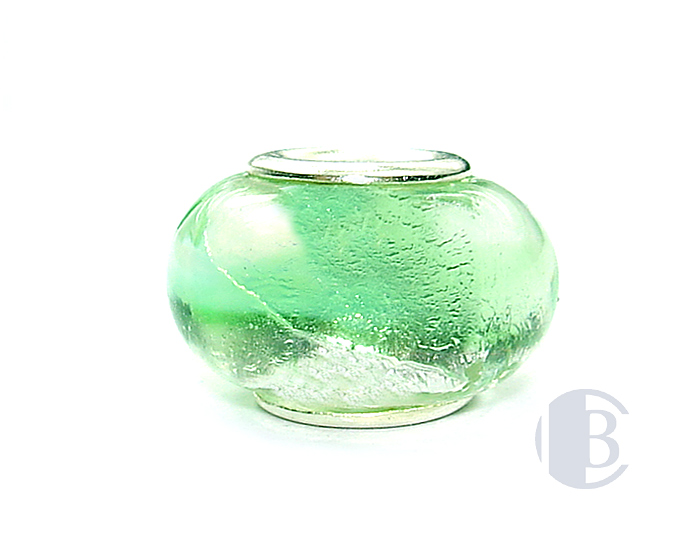 925 sterling silver core murano glass bead