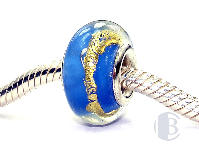 925 sterling silver core murano glass bead